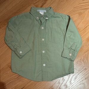 Janie and Jack - Oxford Celery Green button down 12/18 months